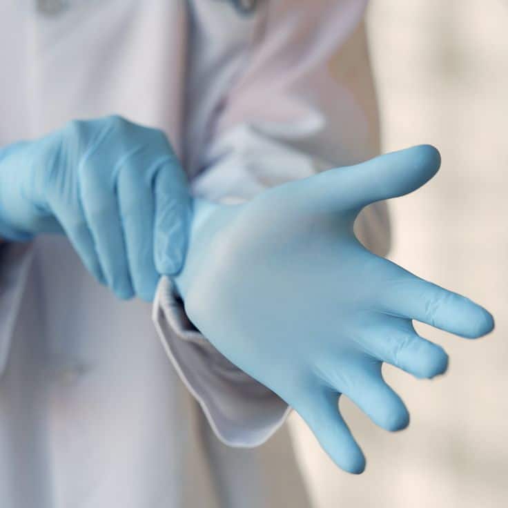 blue nitrile gloves