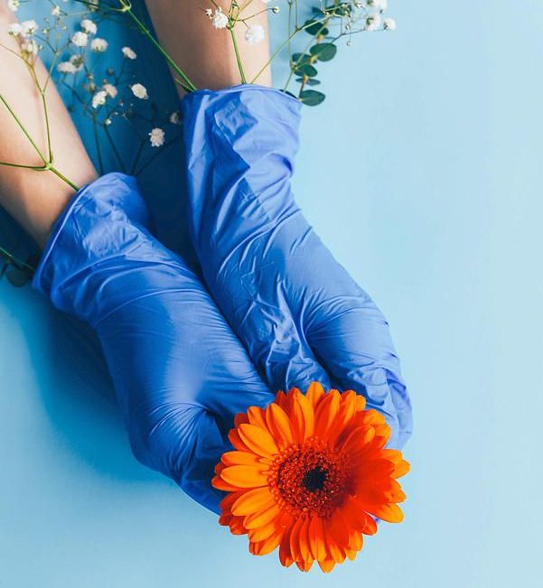 blue nitrile gloves